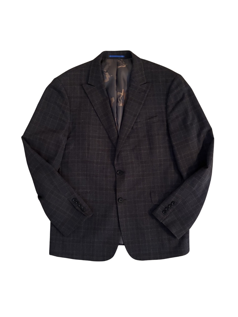 Sondergaard Copenhagen Men's Charcoal/Brown Plaid Slim Blazer